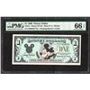 Image 1 : 1990 $1 Disney Dollars Note PMG Gem Uncirculated 66EPQ
