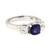 Image 1 : 14KT White Gold 0.99 ctw Sapphire and Diamond Ring