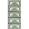 Image 2 : Lot of (5) 1934C $5 Silver Certificate Notes