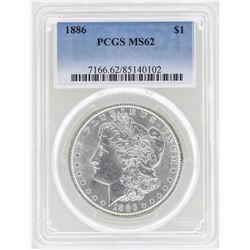 1886 $1 Morgan Silver Dollar Coin NGC MS62