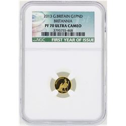 2013 Great Britain 1 Britannia Pound Gold Coin NGC PF70 Ultra Cameo