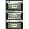 Image 2 : (3) Consecutive 1957 $1 Silver Certificate Notes Fr.1619 PMG Choice Uncirculated