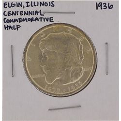 1936 Elgin Illinois Centennial Commemorative Half Dollar Coin