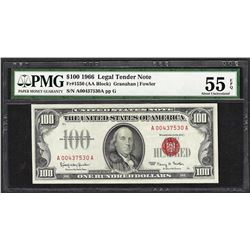 1966 $100 Legal Tender Note Fr.1550 PMG About Uncirculated 55EPQ