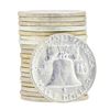 Image 2 : Roll of (20) 1963 Brilliant Uncirculated Franklin Half Dollar Silver Coins