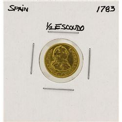 1783 Charles III Spanish 1/2 Escudos Gold Coin