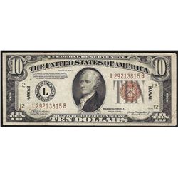 1934A $10 Hawaii Silver Certificate WWII Emergency Note
