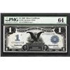 Image 1 : 1899 $1 Black Eagle Silver Certificate Note Fr.236 PMG Choice Uncirculated 64