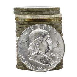 Roll of (20) 1960-D Brilliant Uncirculated Franklin Half Dollar Coins