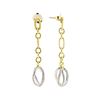 Image 2 : 18KT Yellow and White Gold 0.80 ctw Diamond Earrings