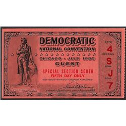 July 1952 Democratic National Convention Ticket