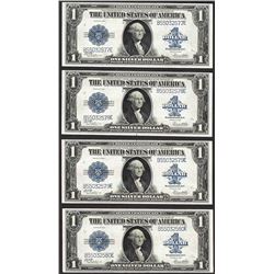 Cut Sheet of (4) 1923 $1 Silver Certificate Notes