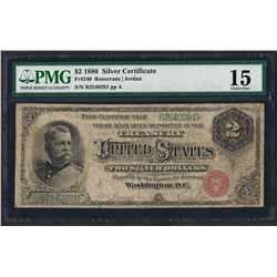 1886 $2 Silver Certificate Note Fr.240 PMG Choice Fine 15