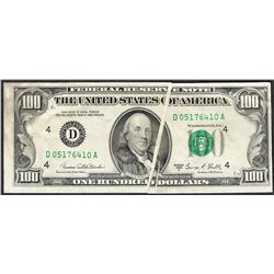 1969C $100 Federal Reserve Note Gutter Fold ERROR