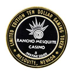 .999 Silver Rancho Mesquite Casino Nevada $10 Casino Limited Edition Gaming Toke