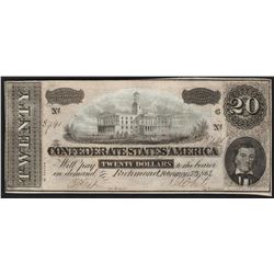 1864 $20 Confederate States of America Note
