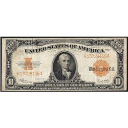 1922 $10 Gold Certificate Note