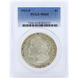 1921-S $1 Morgan Silver Dollar Coin PCGS MS65