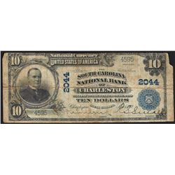 1902 $10 South Carolina National Bank of Charleston Currency Note CH#2044
