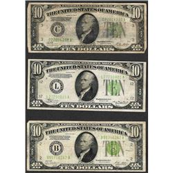 Lot of 1928B & 1934 $10 Federal Reserve Notes