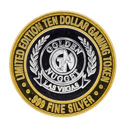 .999 Silver Golden Nugget Las Vegas, NV $10 Casino Limited Edition Gaming Token