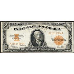 1922 $10 Gold Certificate Note