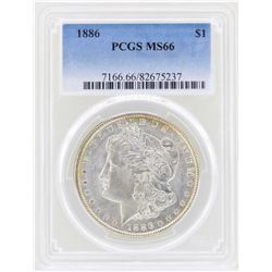 1886 $1 Morgan Silver Dollar Coin PCGS MS66