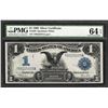 Image 1 : 1899 $1 Black Eagle Silver Certificate Note Fr.236 PMG Choice Uncirculated 64EPQ