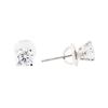 Image 2 : 14KT White Gold 0.60 ctw Diamond Stud Earrings