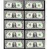 Image 1 : Lot of (10) Consecutive 1963B $1 Federal Reserve Barr Notes Uncirculated