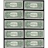 Image 2 : Lot of (10) Consecutive 1963B $1 Federal Reserve Barr Notes Uncirculated