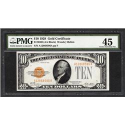1928 $10 Gold Certificate Note Fr.2400 PMG Choice Extremely Fine 45