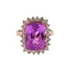 14KT Rose Gold 11.42 ctw Kunzite and Diamond Ring