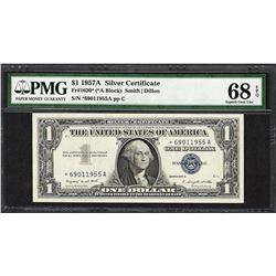 1957A $1 Silver Certificate STAR Note Fr.1620* PMG Superb Gem Uncirculated 68EPQ