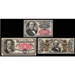 Lot of (3) Misc. Fractional Currency Notes