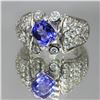 14KT White Gold 2.50 ctw Tanzanite and Diamond Engagement Ring
