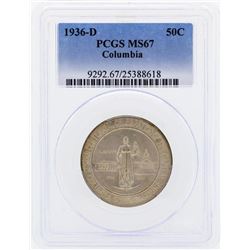 1936-D Columbia Commemorative Half Dollar Coin PCGS MS67