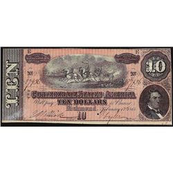 1864 $10 Confederate States of America Note
