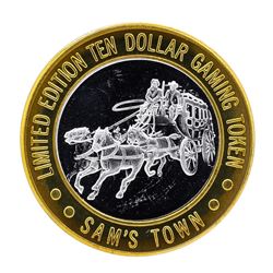 .999 Silver Sam's Town Las Vegas Nevada $10 Casino Limited Edition Gaming Token