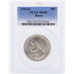 1936-D Boone Commemorative Half Dollar Coin PCGS MS65