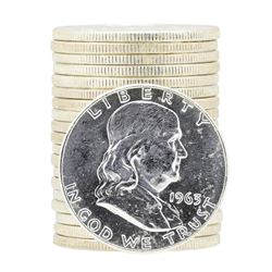 Roll of (20) 1963 Brilliant Uncirculated Franklin Half Dollar Silver Coins