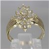 Image 4 : 14KT Yellow Gold 1.00 ctw Diamond Cluster Ring
