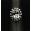 Image 1 : 14KT White Gold Estate Bridal 5.32 ctw Morganite Ring and Diamond Ring