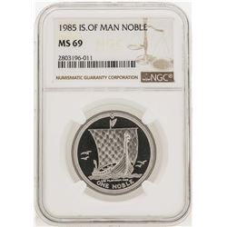 1985 Noble Isle of Man Platinum Coin NGC MS69