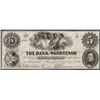 Image 1 : 1854 $5 The Bank of Washtenaw Obsolete Note