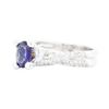 Image 2 : 14KT White Gold Ladies 0.90 ctw Sapphire and Diamond Ring