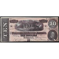 1864 $10 Confederate States of America Note