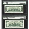 Image 2 : (2) Consecutive 1966 $100 Legal Tender Notes PMG Choice About Uncirculated 55EPQ