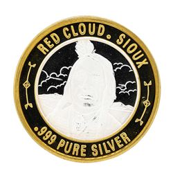 .999 Silver Red Cloud Sioux $10 Casino Limited Native American Series Gaming Tok