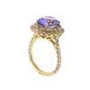 Image 3 : 14KT Yellow Gold 3.63 ctw Tanzanite and Diamond Ring